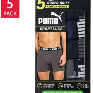 Men's PUMA Boxer Briefs 5pk Moisture-Wicking Underwear Tag-Free Comfort Fit